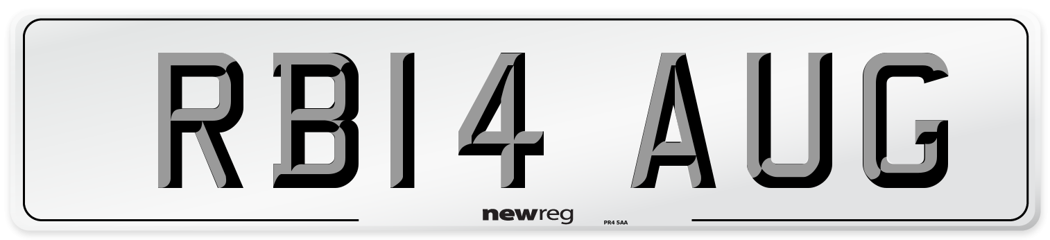 RB14 AUG Number Plate from New Reg